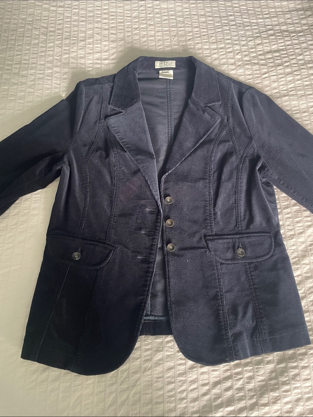 French Dressing Navy Corduroy Blazer 12